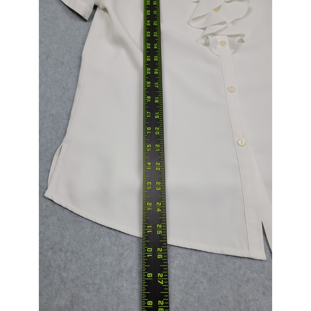 Pendleton White Button Up Ruffled‎ Front Size 8 - Picture 3 of 11